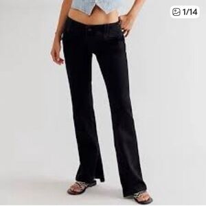 Madewell We The Free Black Still Water Low Rise Flares 28